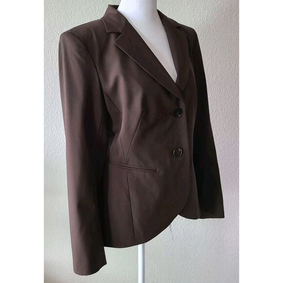 Lafayette 148 New York Blazer Womens Size 6 Brown Wool Career Jacket Two-Button - Picture 5 of 10